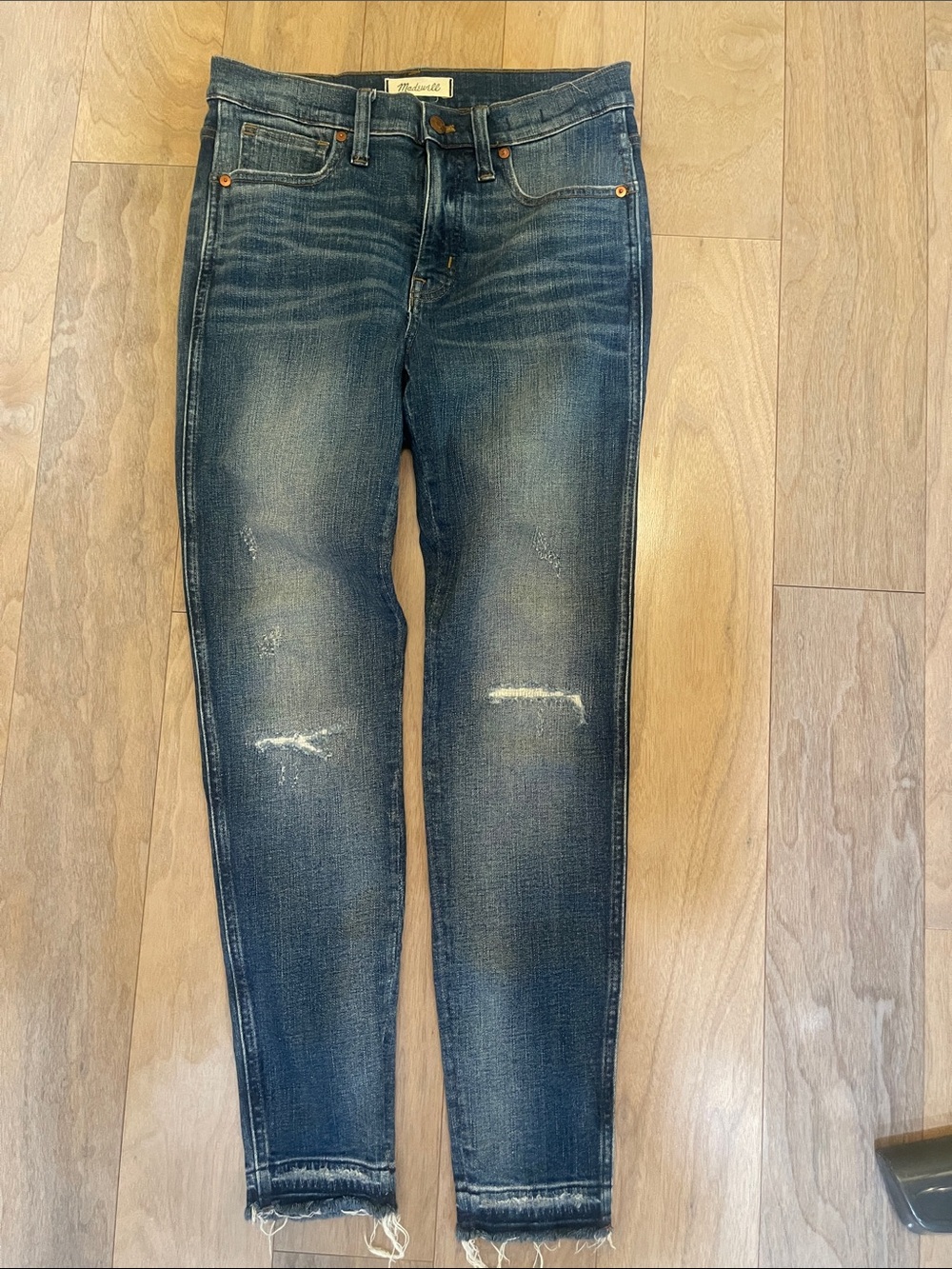 Madewell Dark and Light Blue Two-Tone Denim Waistband